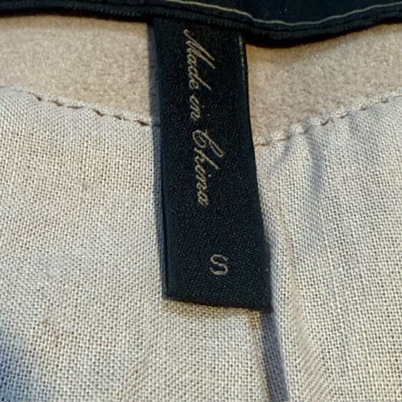 BCBG MaxAzria Cropped Goat Leather Moto Jacket Small Taupe Biker Y2K Streetwear - Picture 9 of 11